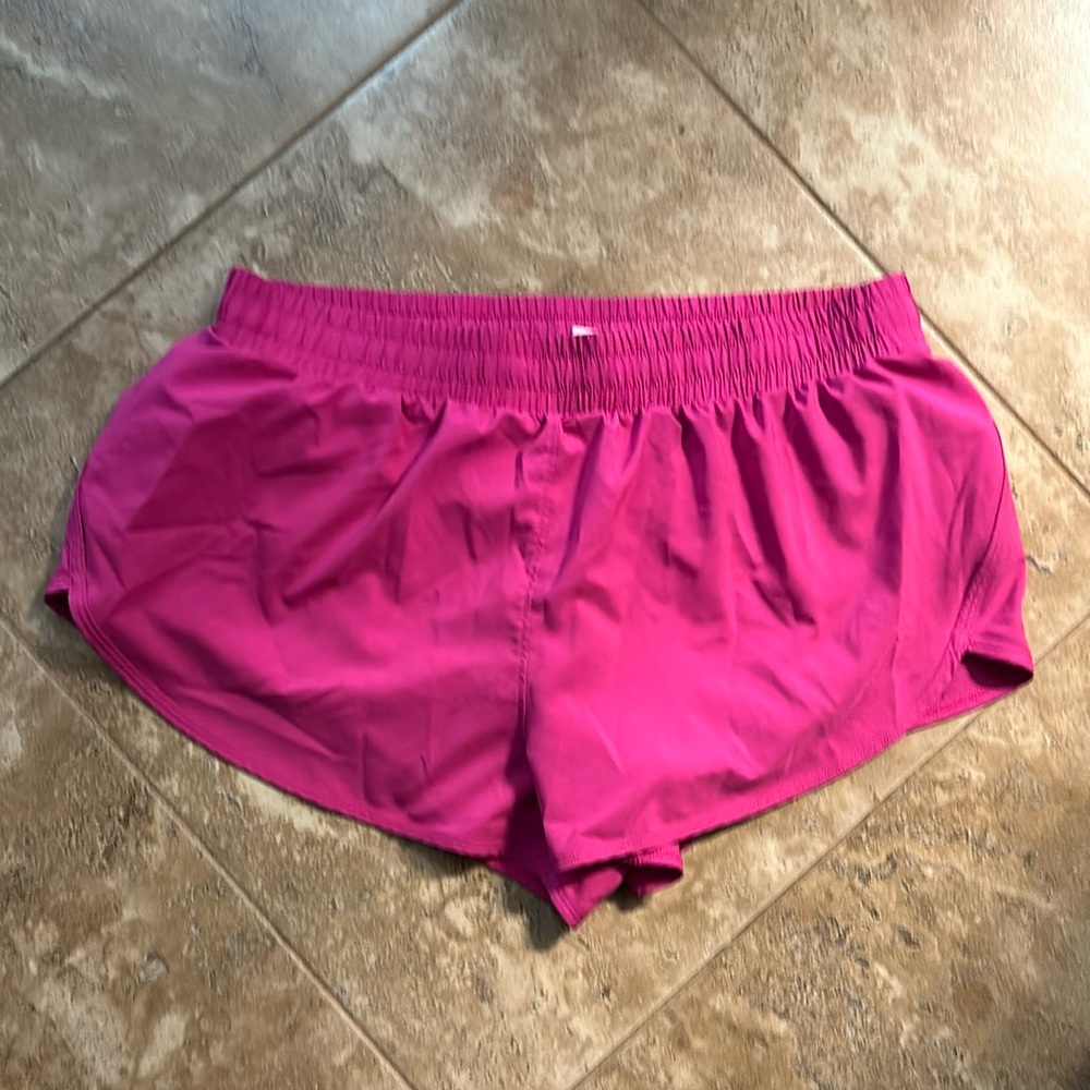Pink all in motion shorts.